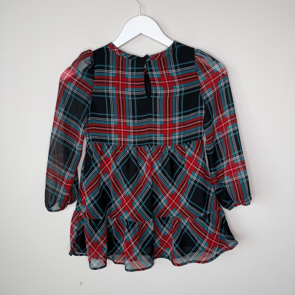 Draper James | Girl's Holiday Plaid Ruffle Dress Size XS - Picture 5 of 5